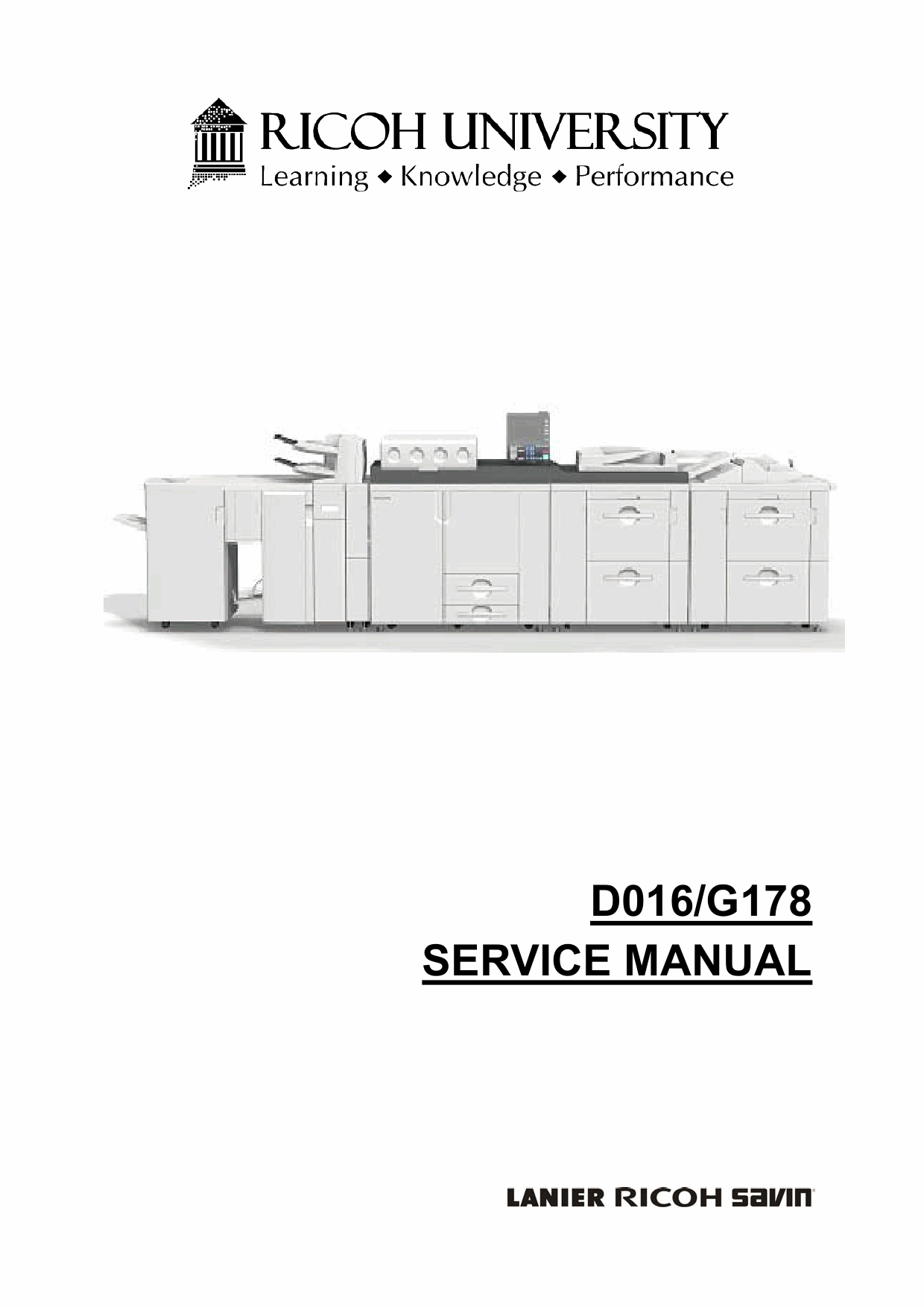 RICOH Aficio Pro-C900 C900s D016 G178 Parts Service Manual-1